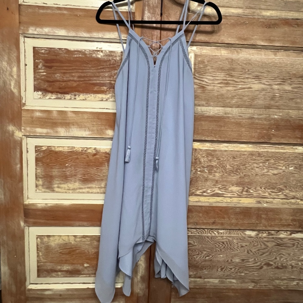Dusty blue midi dress
